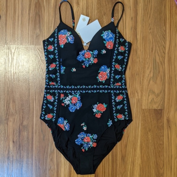 NWT Large Tory Burch Floral One Piece Swimsuit - Picture 3 of 5